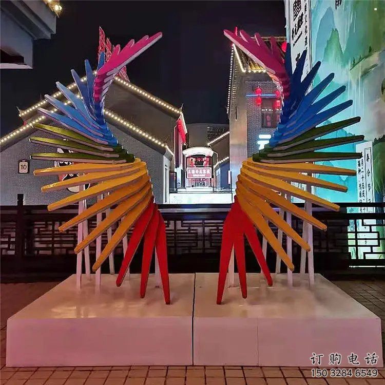 天使之翼雕塑通用，街道標(biāo)識(shí)，鋼鑄翅膀雕塑承接