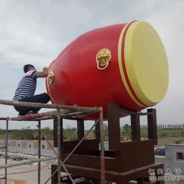 紀念鑼鼓雕塑生產(chǎn)，廣場雕塑，不銹鋼鑼鼓雕塑展品