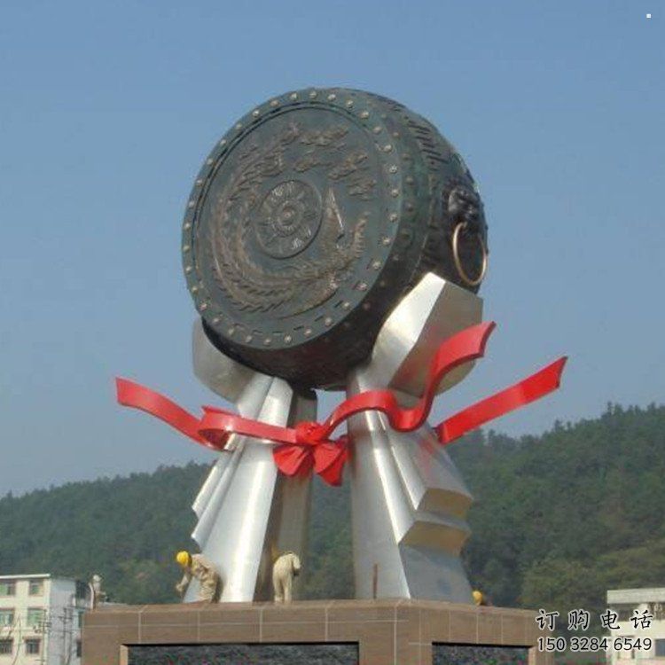 房地產(chǎn)銅鼓雕塑精品，標(biāo)識(shí)雕塑，小區(qū)銅鼓雕塑供給