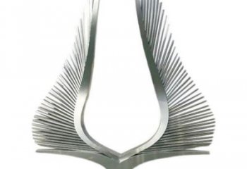 鏡面鳳尾雕塑，拉絲工藝，廣場(chǎng)抽象小品雕塑