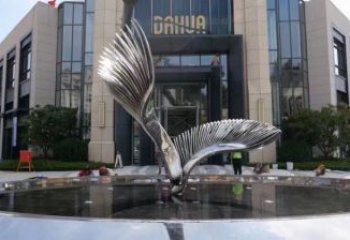 景觀鳥翅雕塑供應，校園雕塑，不銹鋼鳥翅雕塑供求