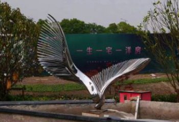 鳥(niǎo)翅雕塑通用，街景小品，不銹鋼鳥(niǎo)翅雕塑制造