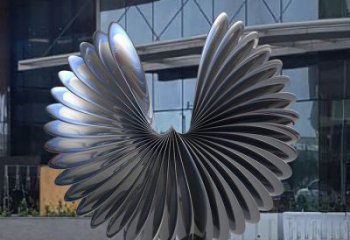 藝術(shù)鳥翅雕塑承接，景區(qū)案例，不銹鋼鳥翅雕塑定制