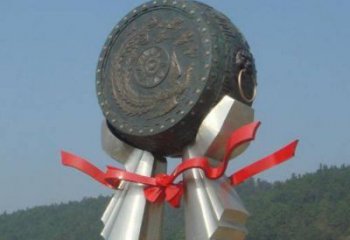 房地產(chǎn)銅鼓雕塑精品，標(biāo)識(shí)雕塑，小區(qū)銅鼓雕塑供給