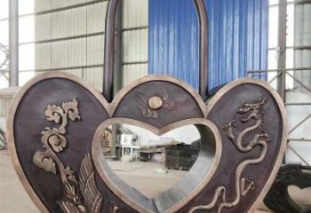 戶外連心鎖擺放通用，陸地?cái)[件，連心鎖雕塑制作優(yōu)選
