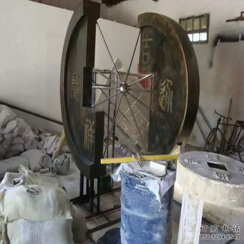 信陽園林銅錢雕塑精選，陸地擺件，公園銅錢雕塑精品