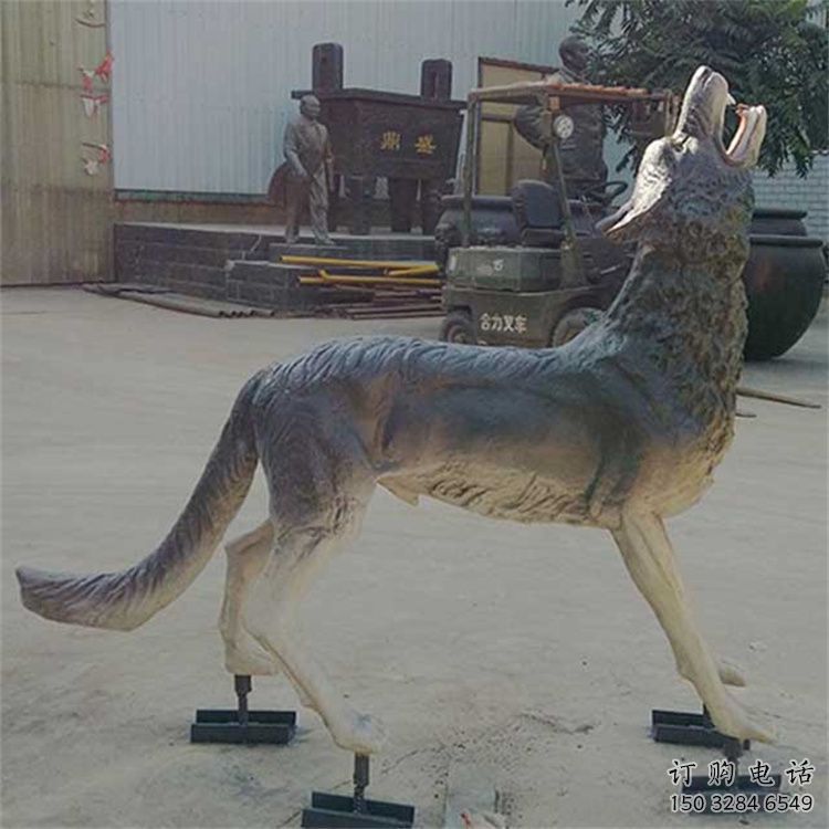 道外銅狼雕塑廠家，銅雕動物狼，仿真工藝制作