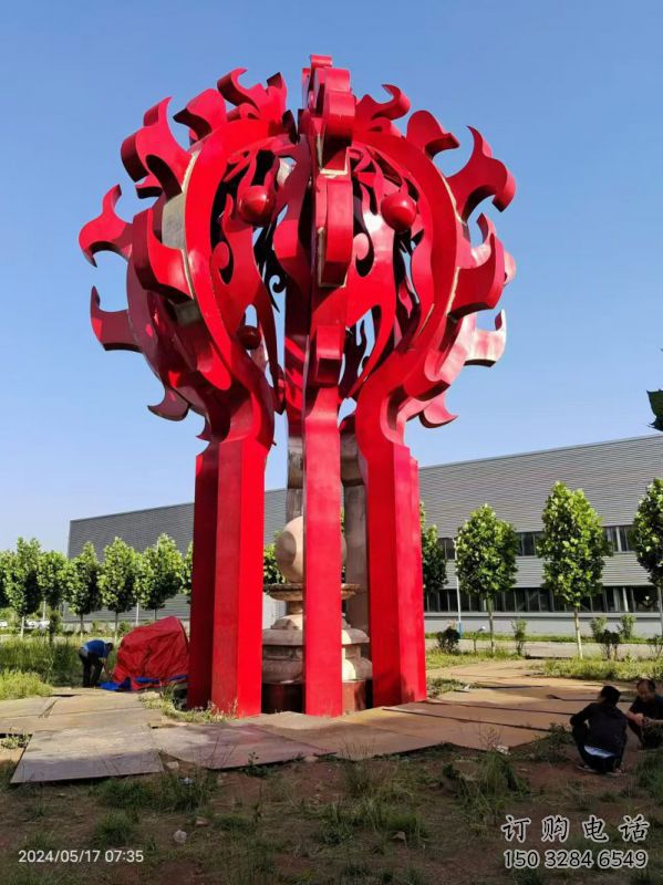 衡陽(yáng)火球雕塑，精神堡壘火球雕塑落地展示