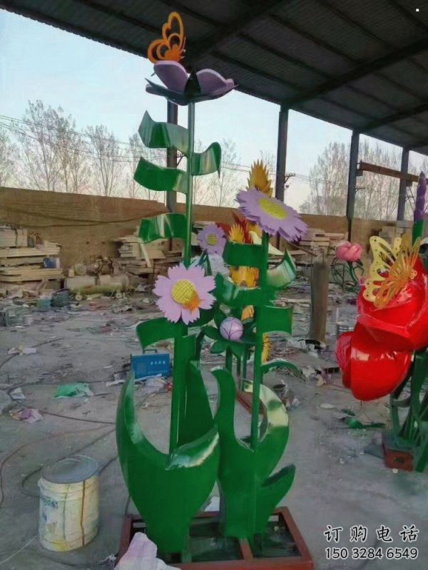 新建茉莉花雕塑訂做，城市雕塑，不銹鋼茉莉花雕塑廠