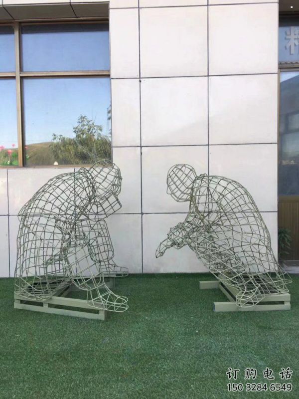 賽罕鏤空對弈雕塑標準，廣場雕塑，鐵藝民俗人物雕塑供給