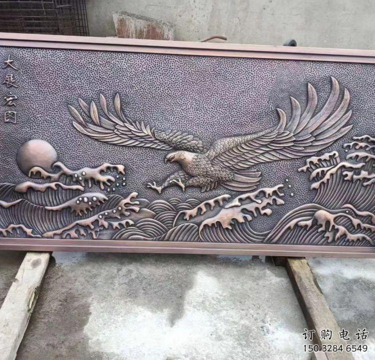 海北老鷹浮雕訂做，景區(qū)雕塑，鍛銅動(dòng)物浮雕定價(jià)