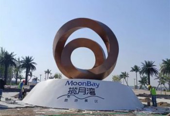街道圓環(huán)雕塑，鍛造景觀雕塑，古銅效果