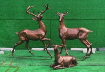 玉樹銅小鹿雕塑批發(fā)，鍛造工藝，小鹿銅雕塑承接
