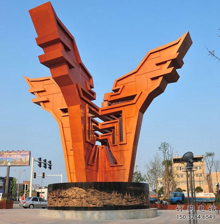 城市精神堡壘雕塑，抽象建筑元素，廣場景觀雕塑小品