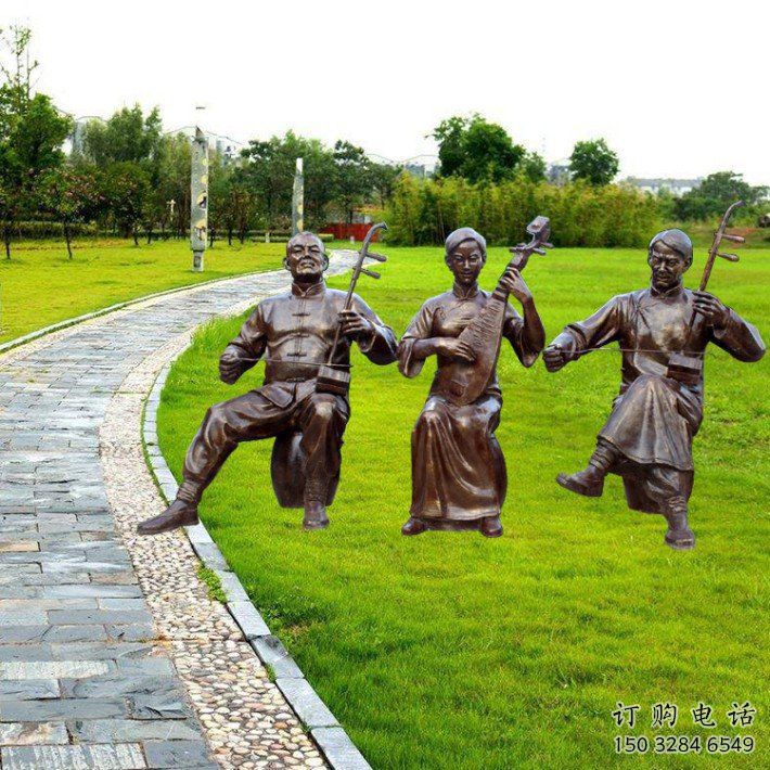 博爾塔拉拉二胡雕塑點(diǎn)擊，景觀雕塑，別墅民俗人物雕塑供求