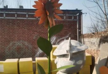 運(yùn)城太陽花雕塑工程，美陳雕塑，玻璃鋼太陽花雕塑廠家