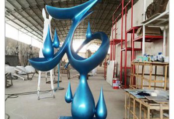 臨汾水滴雕塑，烤漆工藝，群雕不銹鋼水滴雕塑