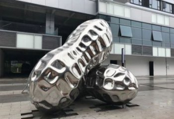 朔州花生雕塑制造，白鋼構(gòu)件，不銹鋼花生雕塑提供
