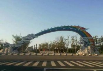 阿壩云朵大門雕塑，公園美陳元素，不銹鋼云朵大門雕塑
