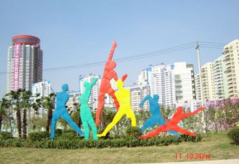 安多投籃雕塑，剪影工藝制作，不銹鋼體育人物雕塑