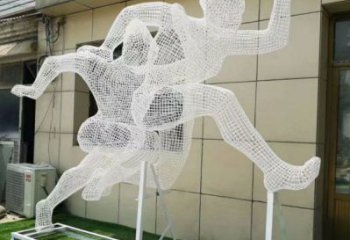 城關鏤空健兒雕塑制造，校園雕塑，金屬鐵藝人物雕塑展品