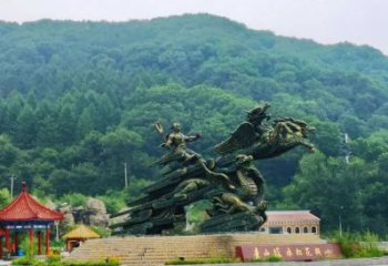 當(dāng)雄夸父逐日雕塑，鑄銅神話人物雕塑