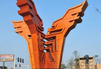 城市精神堡壘雕塑，抽象建筑元素，廣場景觀雕塑小品