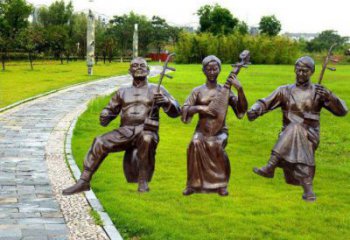 博爾塔拉拉二胡雕塑點(diǎn)擊，景觀雕塑，別墅民俗人物雕塑供求
