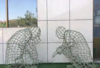 克孜勒蘇柯鏤空對弈雕塑標準，廣場雕塑，鐵藝民俗人物雕塑供給