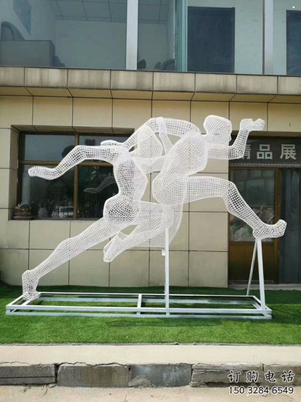 臨滄鏤空跨欄雕塑制造商，透雕雕塑，鐵藝體育人物雕塑供給
