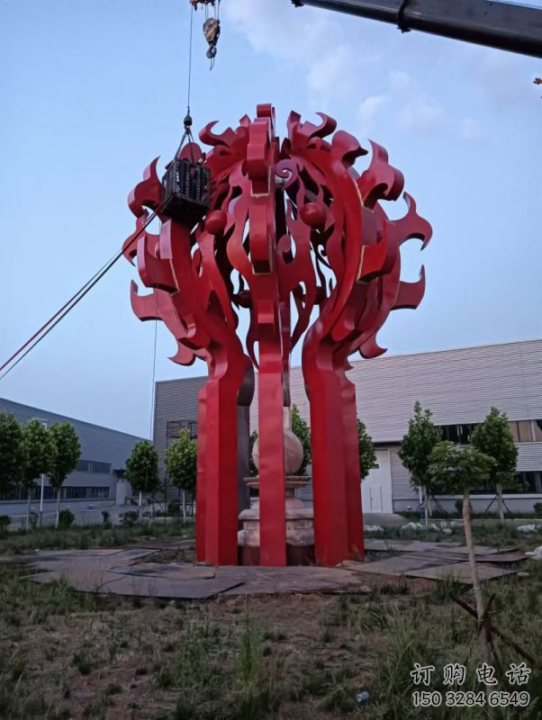九龍坡火球雕塑，精神堡壘火球雕塑落地展示