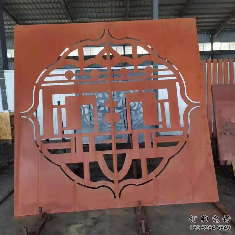 巴南鏤空景墻雕塑，耐候鋼鏤空工藝設(shè)計
