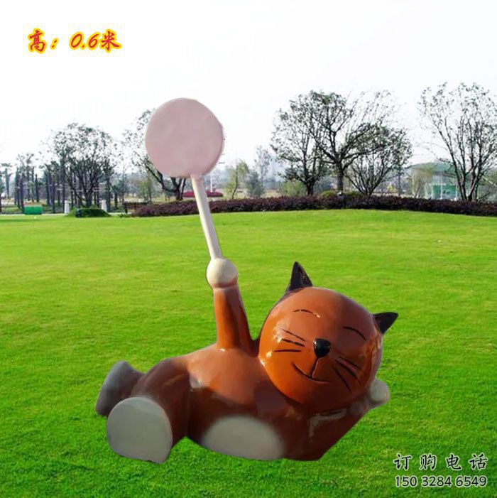 大渡口小區(qū)小貓雕塑，抽象系列，彩繪工藝