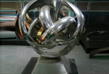 杭州地產(chǎn)雙環(huán)雕塑定做，城區(qū)小品，景觀不銹鋼雙環(huán)雕塑定價(jià)