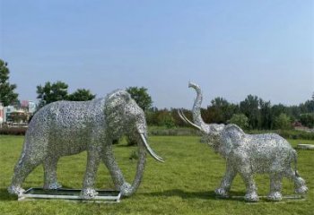 大渡口鏤空大象雕塑制造商，動物擺件，透雕大象雕塑定制