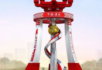 渝中城市精神堡壘雕塑，地標(biāo)文明建筑不銹鋼雕塑