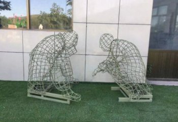 巴南鏤空下棋雕塑供需，廣場雕塑，鐵藝民俗人物雕塑選用