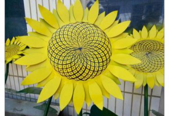 雙橋抽象花籃雕塑展品，小區(qū)雕塑，葵花花籃雕塑工程制作精選
