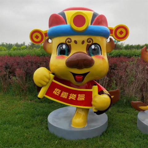 龍仔吉祥物雕塑，卡通動(dòng)漫動(dòng)物雕塑小品